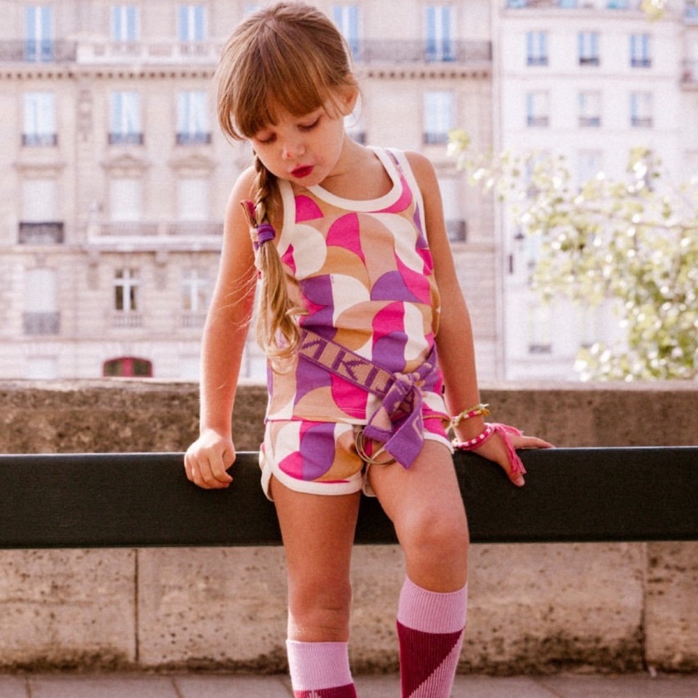 OEUF NYC Set: Geometric Tank Top and Shorts